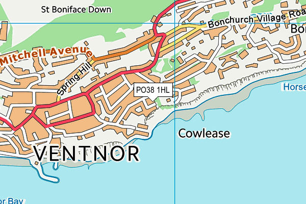 PO38 1HL map - OS VectorMap District (Ordnance Survey)