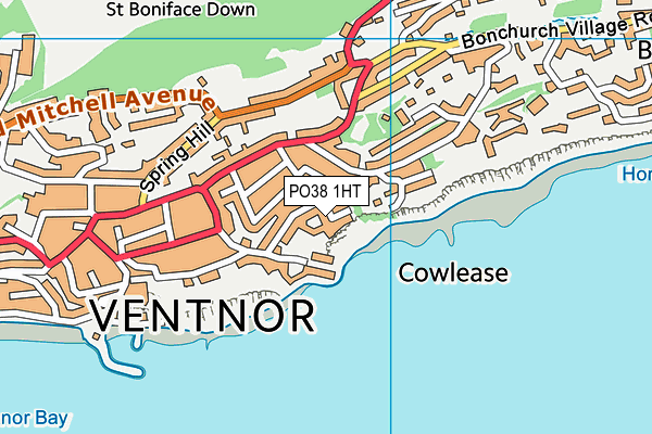 PO38 1HT map - OS VectorMap District (Ordnance Survey)