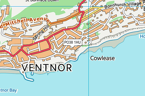 PO38 1HU map - OS VectorMap District (Ordnance Survey)