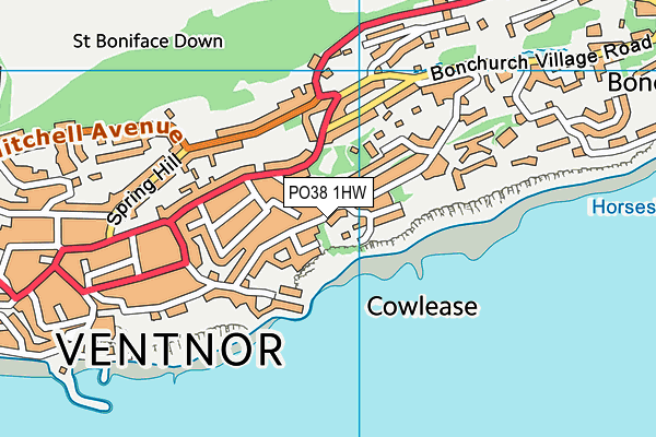 PO38 1HW map - OS VectorMap District (Ordnance Survey)