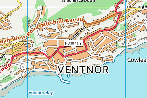 PO38 1HY map - OS VectorMap District (Ordnance Survey)