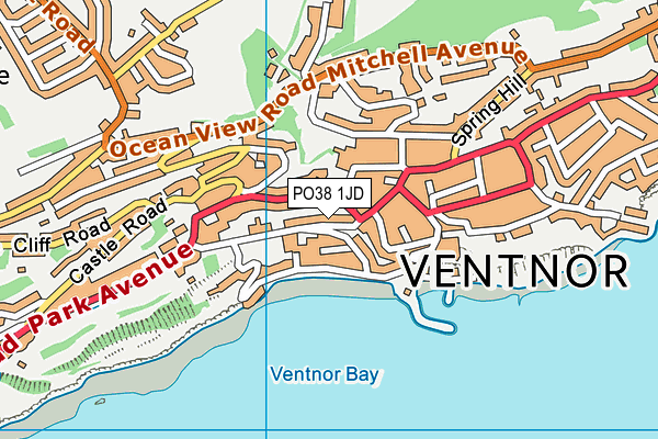 PO38 1JD map - OS VectorMap District (Ordnance Survey)