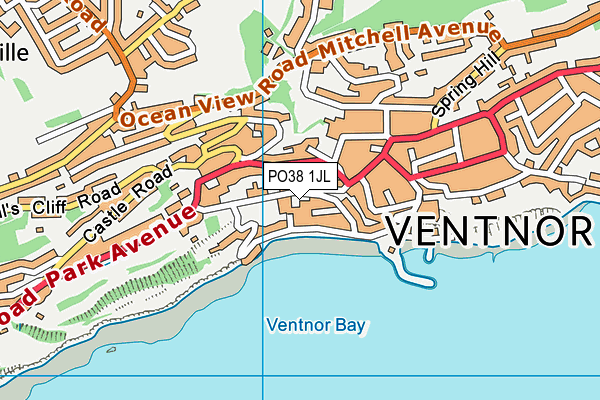 PO38 1JL map - OS VectorMap District (Ordnance Survey)