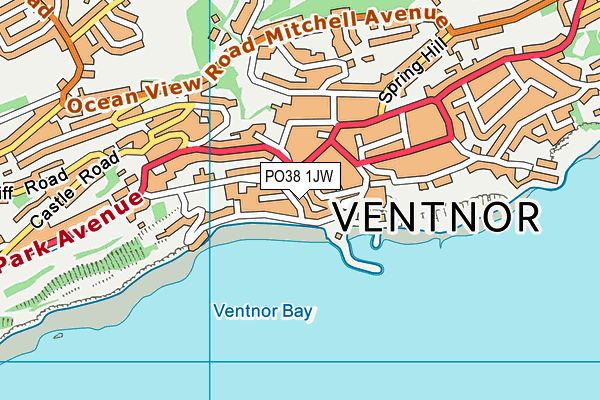 PO38 1JW map - OS VectorMap District (Ordnance Survey)