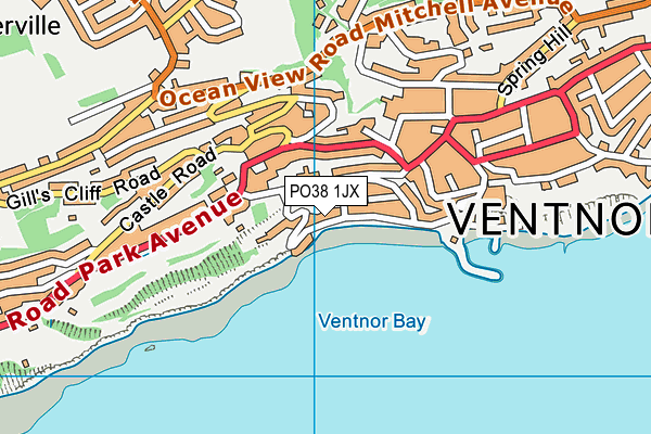 PO38 1JX map - OS VectorMap District (Ordnance Survey)