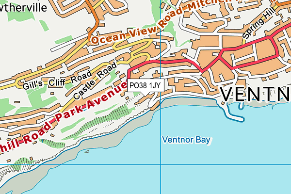 PO38 1JY map - OS VectorMap District (Ordnance Survey)