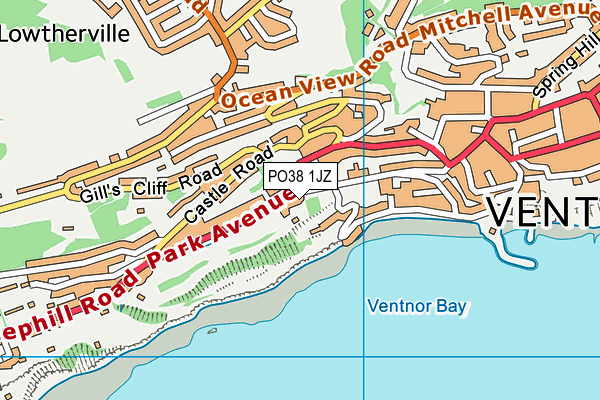 PO38 1JZ map - OS VectorMap District (Ordnance Survey)