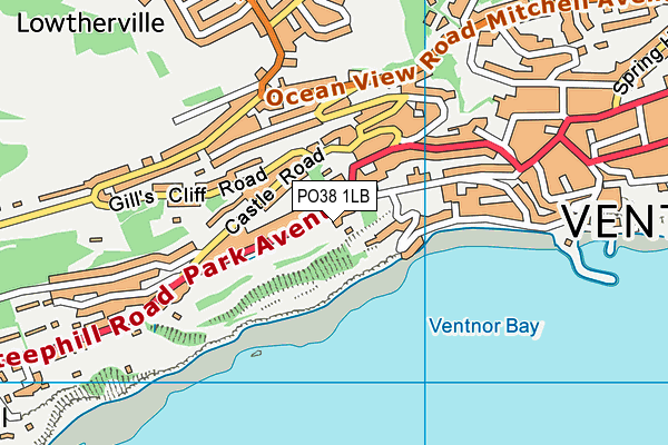 PO38 1LB map - OS VectorMap District (Ordnance Survey)