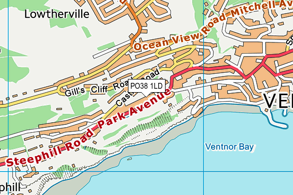 PO38 1LD map - OS VectorMap District (Ordnance Survey)