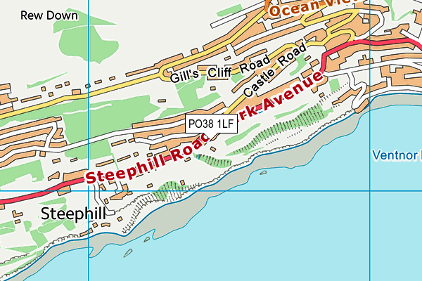 PO38 1LF map - OS VectorMap District (Ordnance Survey)