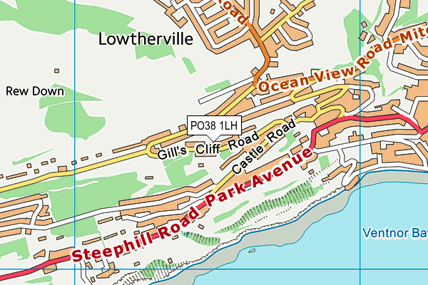 PO38 1LH map - OS VectorMap District (Ordnance Survey)