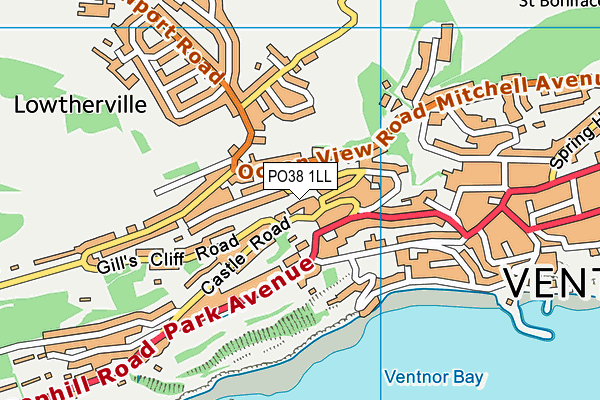 PO38 1LL map - OS VectorMap District (Ordnance Survey)