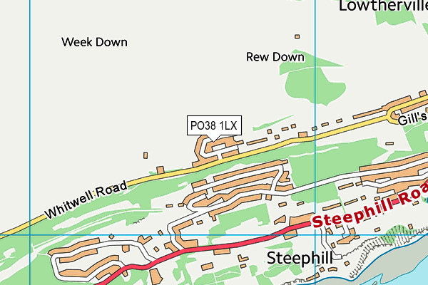 PO38 1LX map - OS VectorMap District (Ordnance Survey)