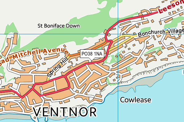 PO38 1NA map - OS VectorMap District (Ordnance Survey)