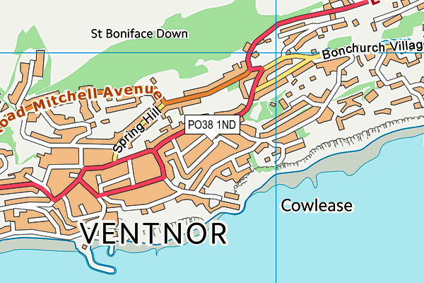 PO38 1ND map - OS VectorMap District (Ordnance Survey)