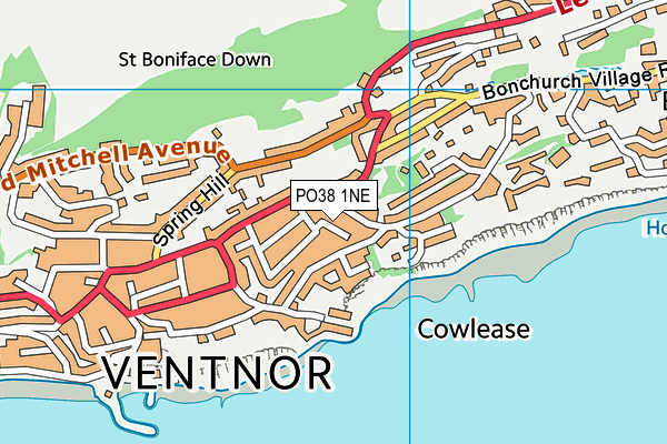 PO38 1NE map - OS VectorMap District (Ordnance Survey)