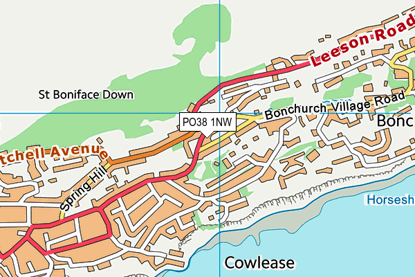 PO38 1NW map - OS VectorMap District (Ordnance Survey)