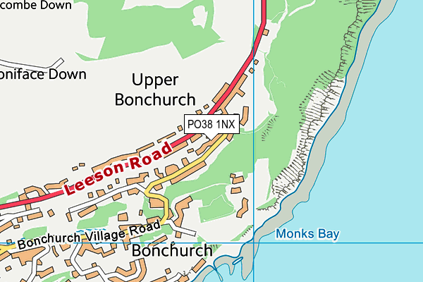 PO38 1NX map - OS VectorMap District (Ordnance Survey)