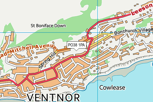 PO38 1PA map - OS VectorMap District (Ordnance Survey)