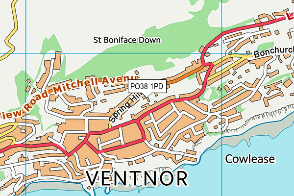 PO38 1PD map - OS VectorMap District (Ordnance Survey)