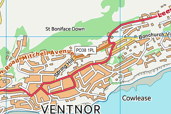 PO38 1PL map - OS VectorMap District (Ordnance Survey)