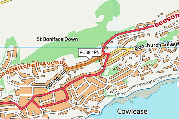 PO38 1PN map - OS VectorMap District (Ordnance Survey)