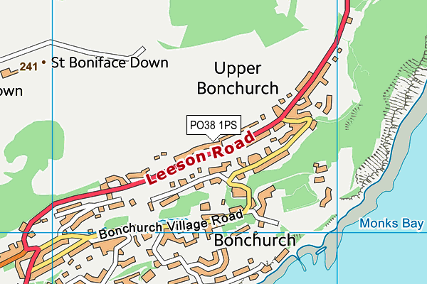 PO38 1PS map - OS VectorMap District (Ordnance Survey)