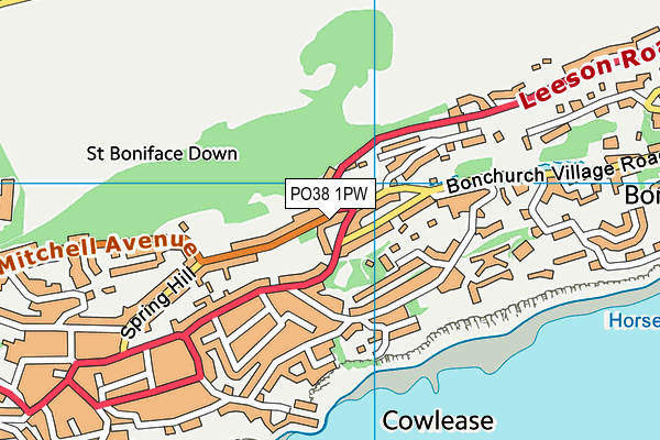 PO38 1PW map - OS VectorMap District (Ordnance Survey)