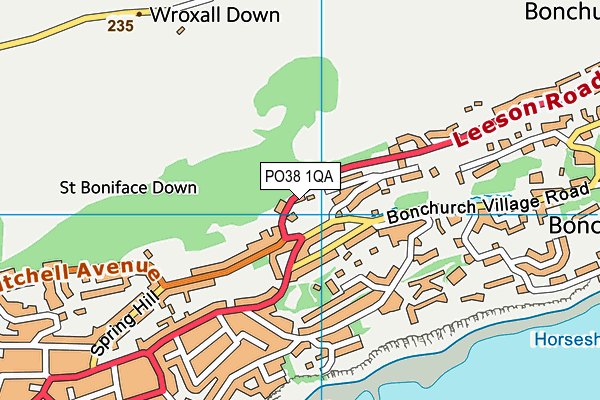 PO38 1QA map - OS VectorMap District (Ordnance Survey)