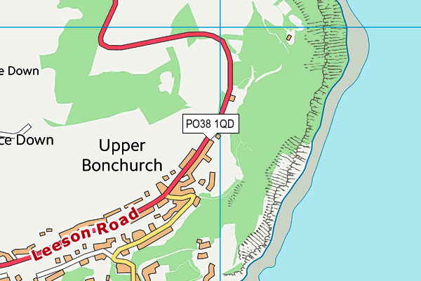 PO38 1QD map - OS VectorMap District (Ordnance Survey)