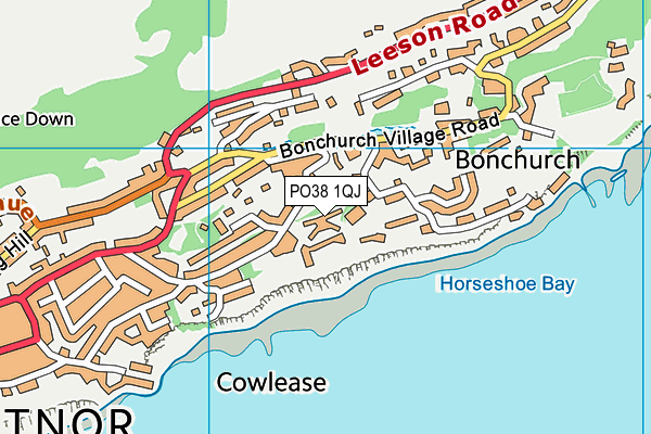PO38 1QJ map - OS VectorMap District (Ordnance Survey)