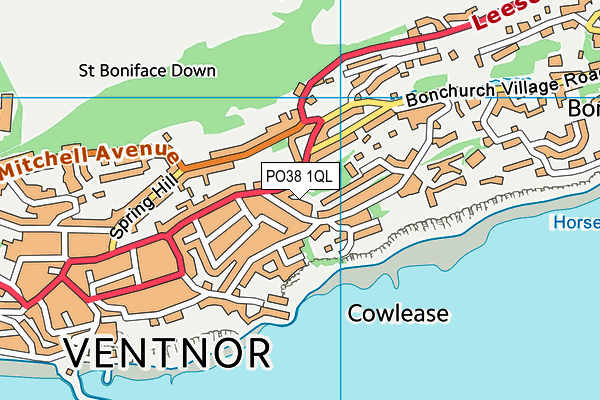 PO38 1QL map - OS VectorMap District (Ordnance Survey)