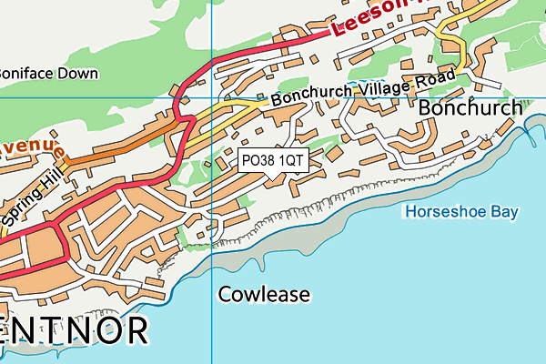 PO38 1QT map - OS VectorMap District (Ordnance Survey)