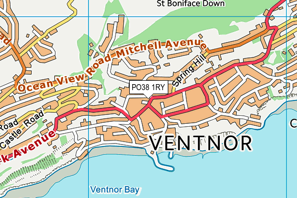 PO38 1RY map - OS VectorMap District (Ordnance Survey)