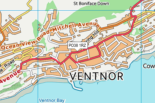 Map of VENTNOR ARTS CLUB LTD at district scale