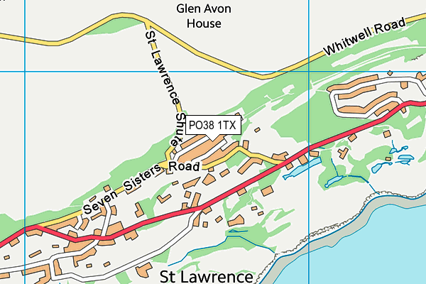 PO38 1TX map - OS VectorMap District (Ordnance Survey)