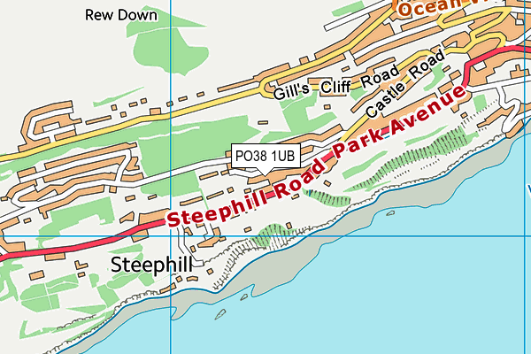 PO38 1UB map - OS VectorMap District (Ordnance Survey)