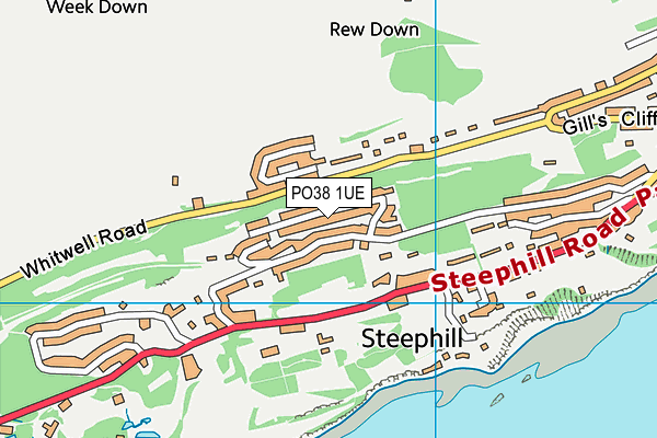 PO38 1UE map - OS VectorMap District (Ordnance Survey)