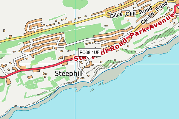 PO38 1UF map - OS VectorMap District (Ordnance Survey)