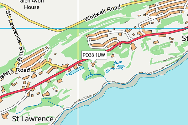 PO38 1UW map - OS VectorMap District (Ordnance Survey)