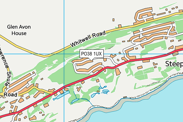 PO38 1UX map - OS VectorMap District (Ordnance Survey)