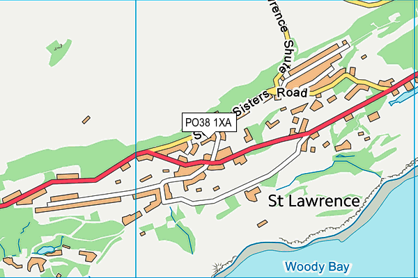 PO38 1XA map - OS VectorMap District (Ordnance Survey)