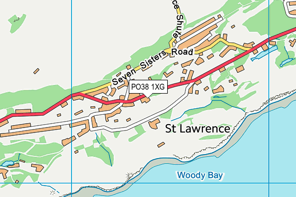 PO38 1XG map - OS VectorMap District (Ordnance Survey)