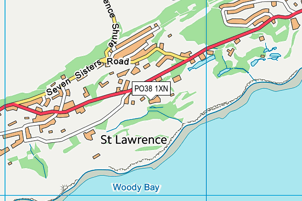 PO38 1XN map - OS VectorMap District (Ordnance Survey)