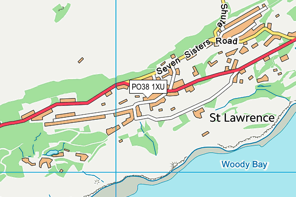 PO38 1XU map - OS VectorMap District (Ordnance Survey)