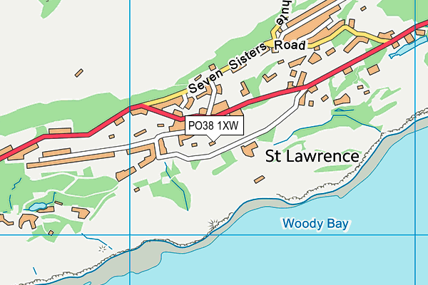 PO38 1XW map - OS VectorMap District (Ordnance Survey)