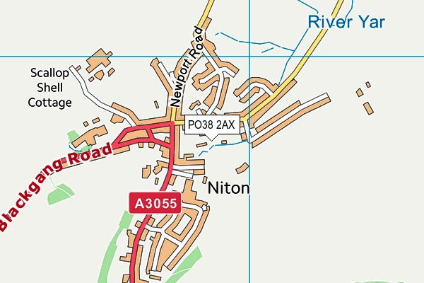 PO38 2AX map - OS VectorMap District (Ordnance Survey)