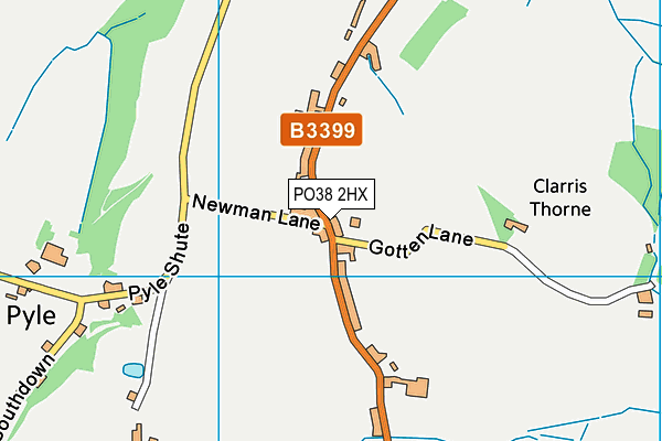 PO38 2HX map - OS VectorMap District (Ordnance Survey)