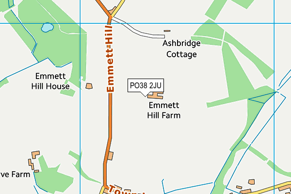 PO38 2JU map - OS VectorMap District (Ordnance Survey)