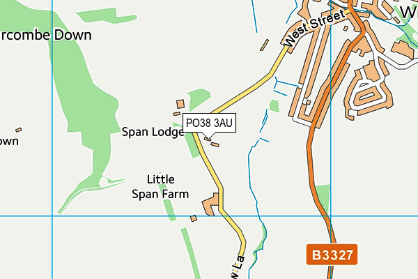 PO38 3AU map - OS VectorMap District (Ordnance Survey)